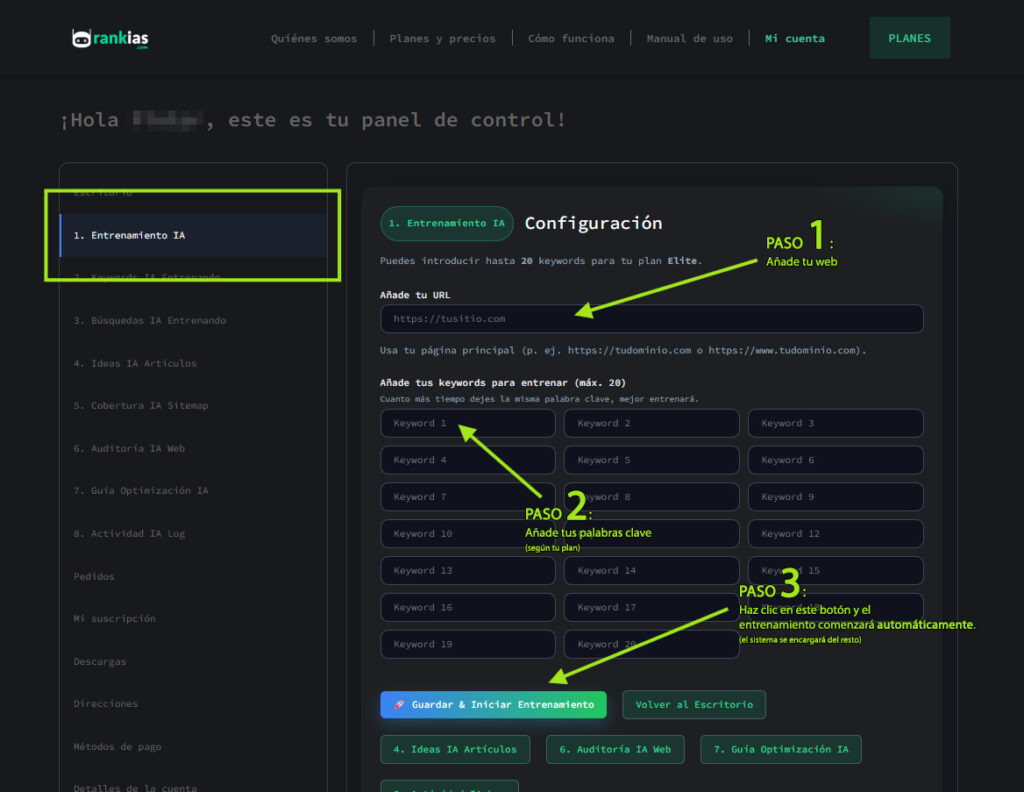 Configuración Rankias